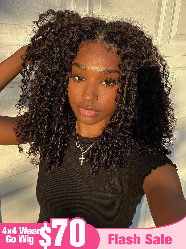 Flash Sale | Simidola Pre-bleached 4x4 Pre-cut Pre-plucked Water Wave Wear Go Glueless Wig
