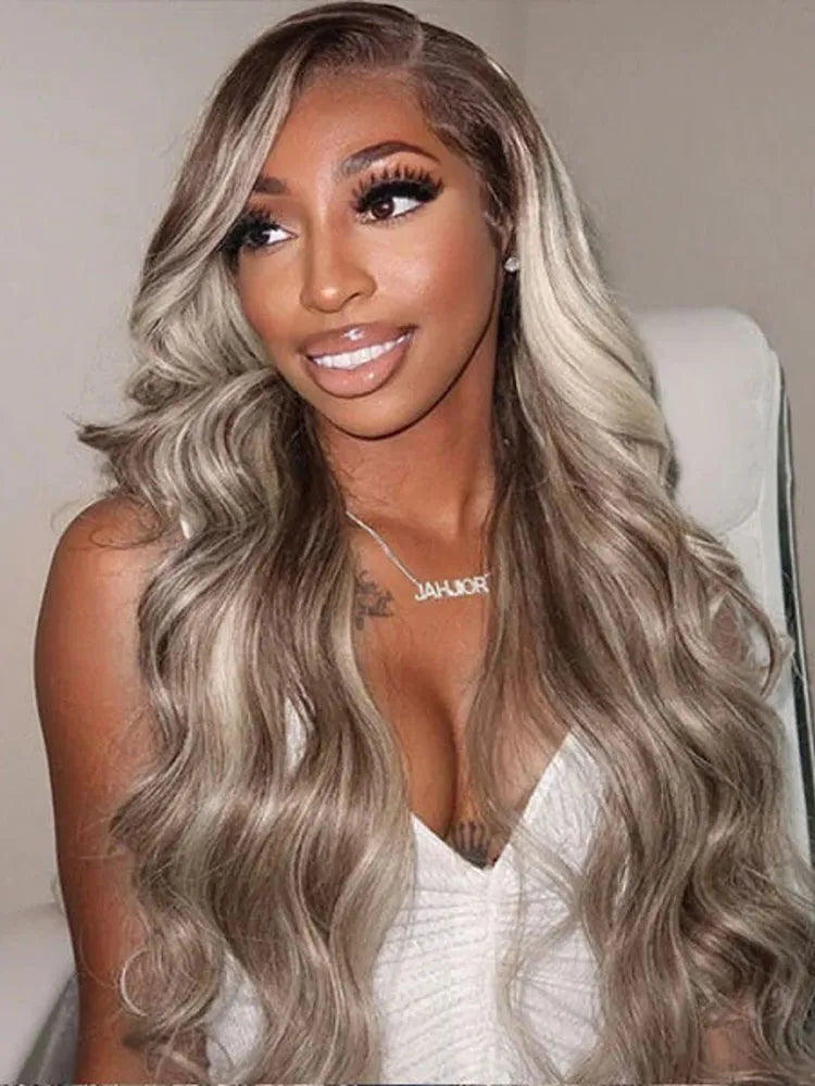 Pre-Plucked | Simidola Ash Blonde Highlight F4/613 Wear Go 4x6 Lace Straight Hair Wigs