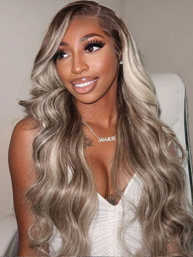 Simidola P18/613 Ash Blonde Highlight Color 7x5 Lace Body Wave Wear Go Glueless Wig Pre Plucked Natural Hairline