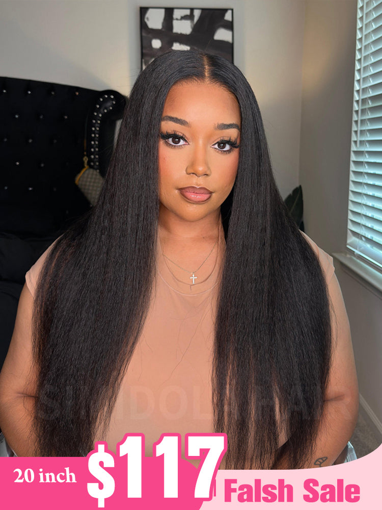 Limited Flash Sale |20'=$117 Simidola Wear & Go Glueless 4x6 Kinky Straight Hair Wig