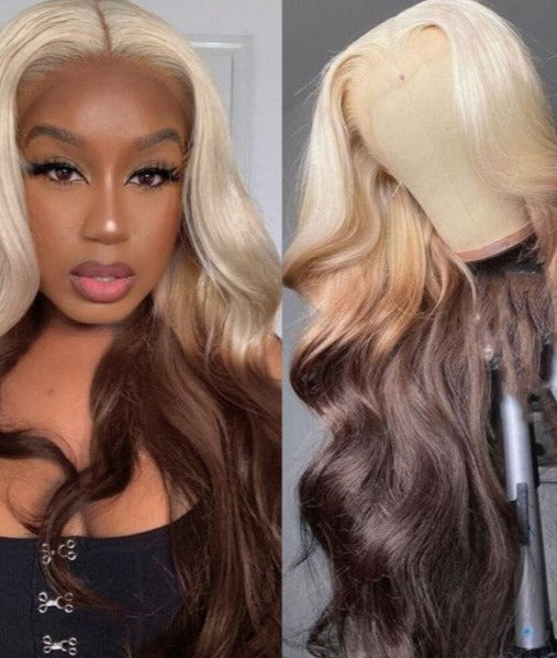 Simidola 4x4/13x4 613 Blonde Ombre Body Wave Lace Front Wig