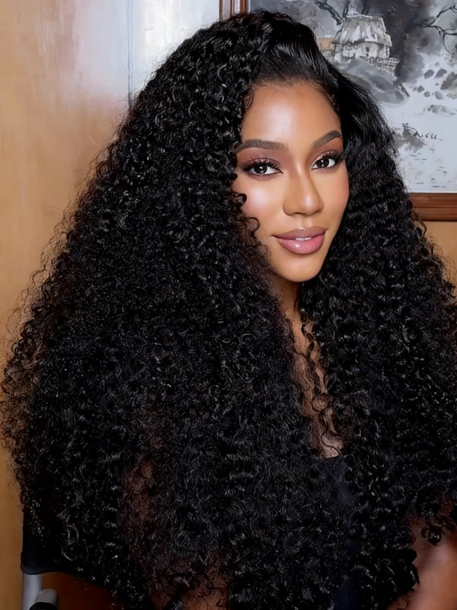 Simidola Pre-Bleached Knots Kinky Curly 13x4 13x6 HD Lace  Human Hair Wear Go Glueless Wig With Elastic Drawstring