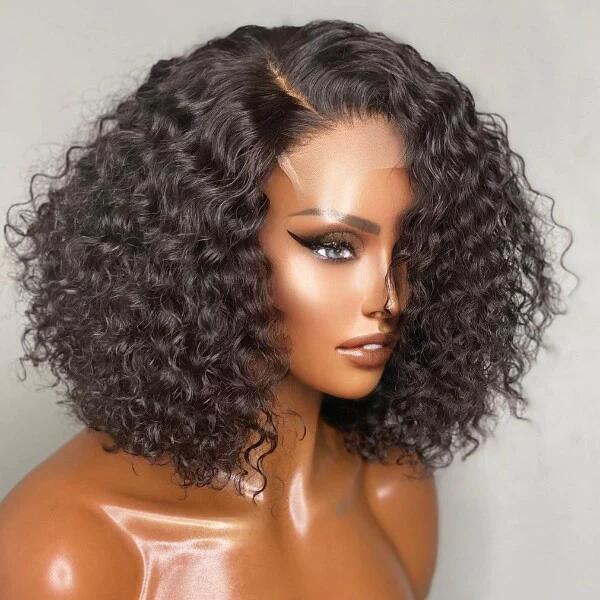 Simidola 4x4 Transparent Lace Deep Curly Closure Bob Wig | Flash Deal