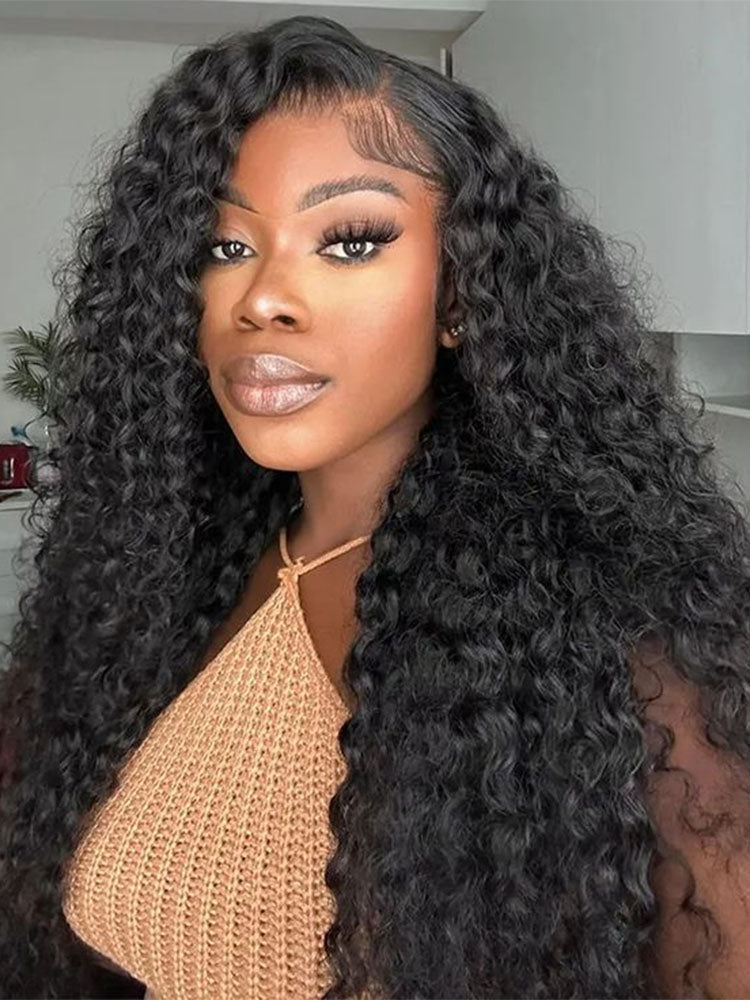 Simidola Pre-Bleached Knots Deep Wave 13x4 13x6 HD Lace Human Hair Wear Go Glueless Wig With Elastic Drawstring