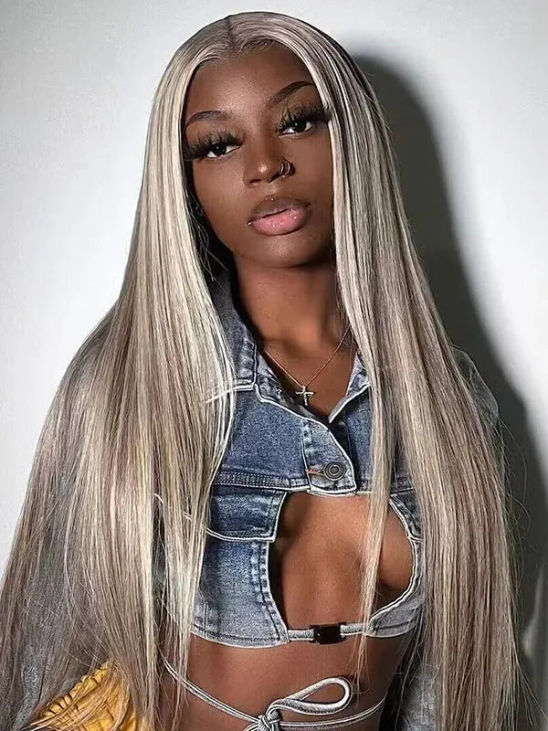 Pre-Plucked | Simidola Ash Blonde Highlight F4/613 Wear Go 4x6 Lace Straight Hair Wigs