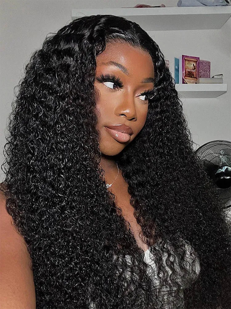 Simidola Pre Bleached Knots 13x4 Invisible HD Lace Kinky Curly Wig