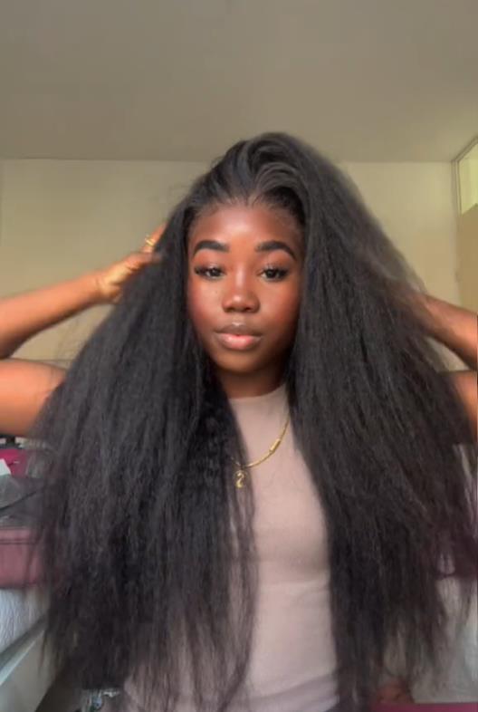@giftedsar Same 24 inch 13x4 Lace Kinky Straight Lace Front Wig