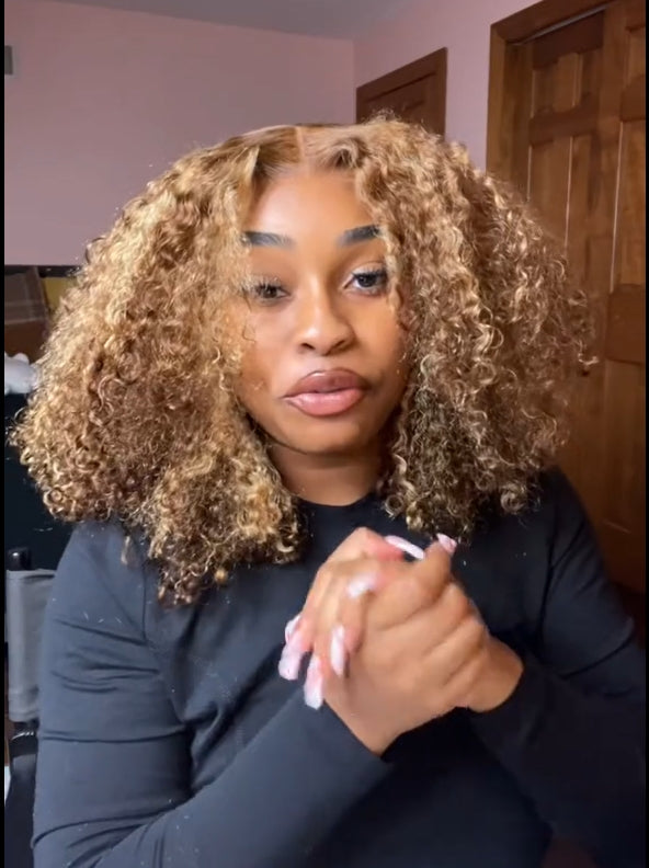 @melanin.monroeee1 Same 20 inch Highlight Brown Wear Go 4x6 Lace Kinky Curly Wig