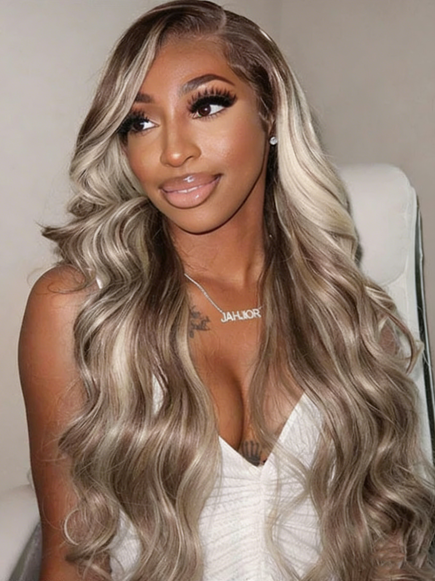 Simidola F4/613 Ash Blonde Highlight 4x4/13x4 Straight Hair Wigs