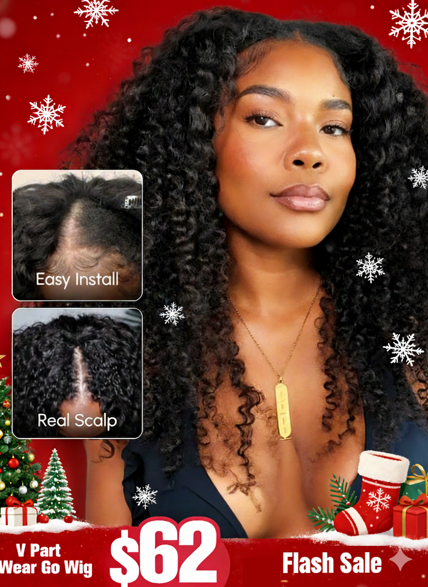 Limited Flash Sale | Simidola V Part Kinky Curly Beginner Friendly Human Hair Wig