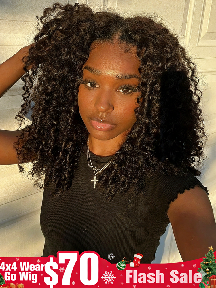 Flash Sale | Simidola Pre-bleached 4x4 Pre-cut Pre-plucked Water Wave Wear Go Glueless Wig