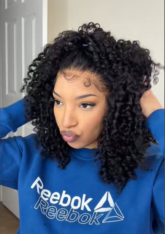 @glambytai Same 18inch Type 4C Kinky Edges Human Hair Wigs Kinky Curly 13x4 Lace Frontal Wig With Realistic Hairline