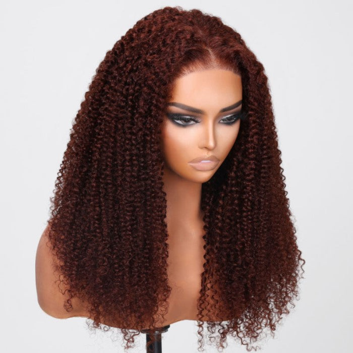 @baddiella Same 24 Inch Reddish Brown Wear Go 4x6 Lace Kinky Curly Wig