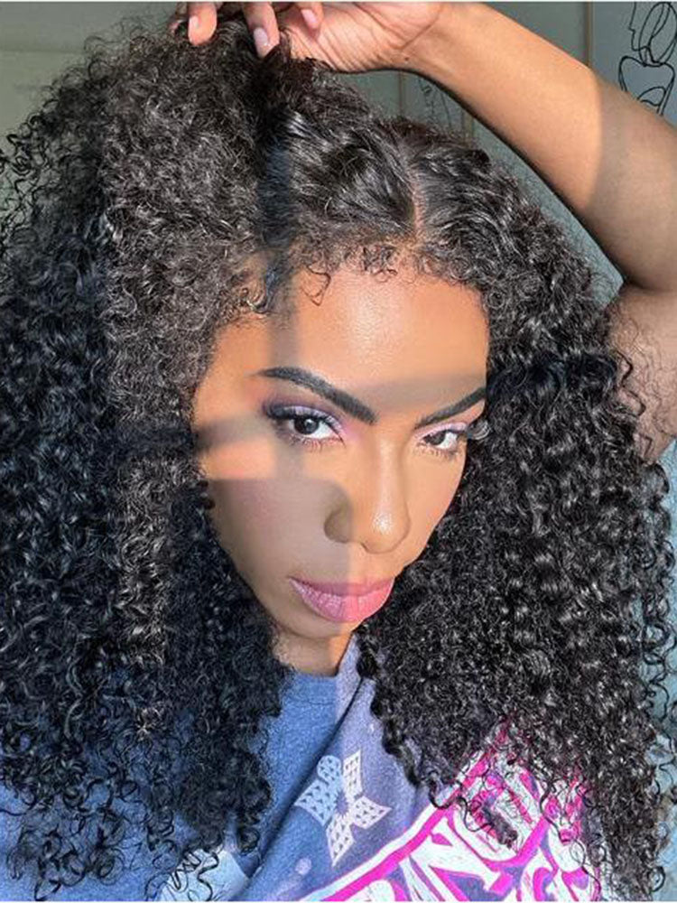 Simidola 4C Edges | Type 4C Kinky Edges Human Hair Wigs Kinky Curly 13x4 Lace Frontal Wig With Realistic Hairline