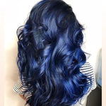 Simidola 13x4 Transparent Lace Dark Silver Blue Loose Wave Front Wig