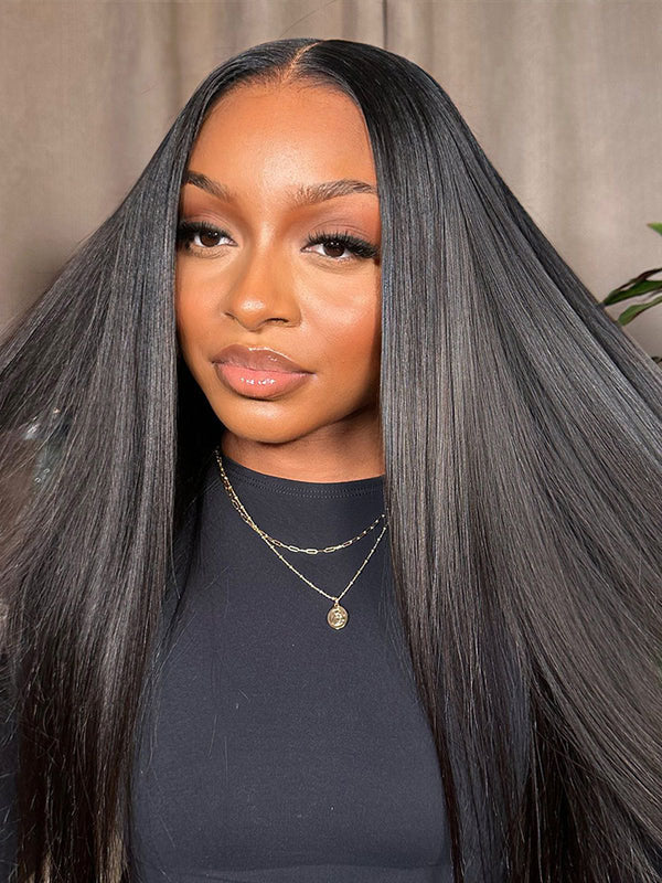 Simidola Pre-bleached 7x5 Pre-cut Pre-plucked Straight Hair Wear Go Glueless Wig With Drawstring