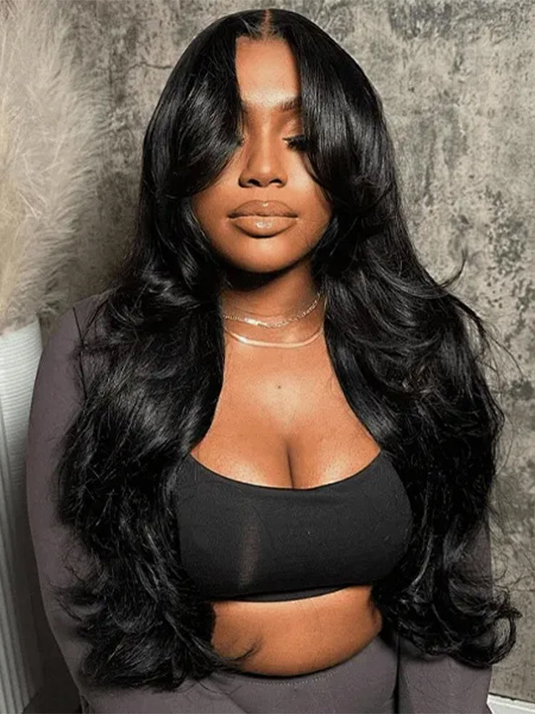 Face-Framing Layered Cut Body Wave Pre-Bleached Wear Go Wig 9x6 Lace Tiny Knots Glueless Wig