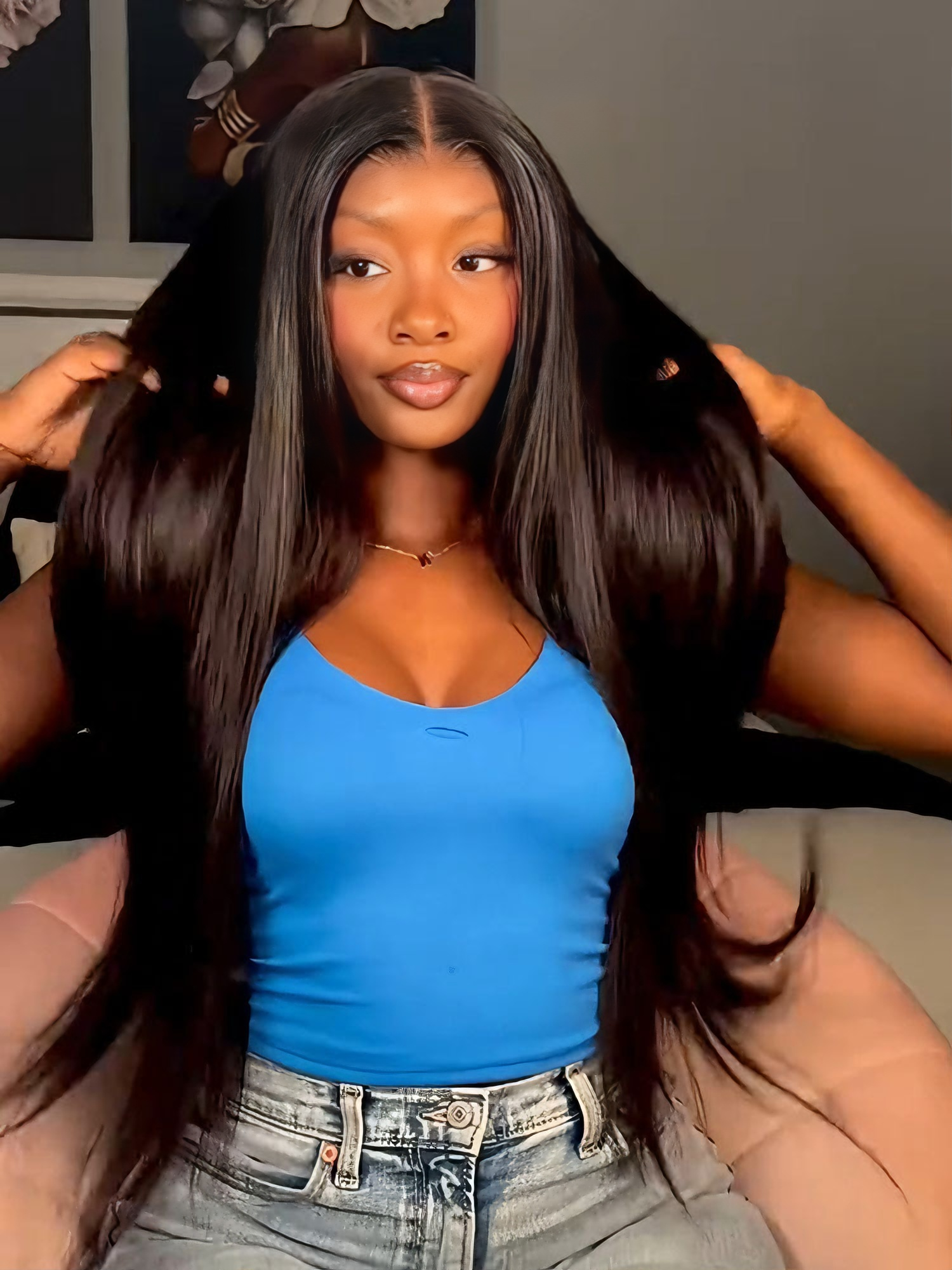 Simidola Pre-Bleached Knots 13x4 13x6 HD Lace Straight Human Hair Wear Go Glueless Wig With Elastic Drawstring