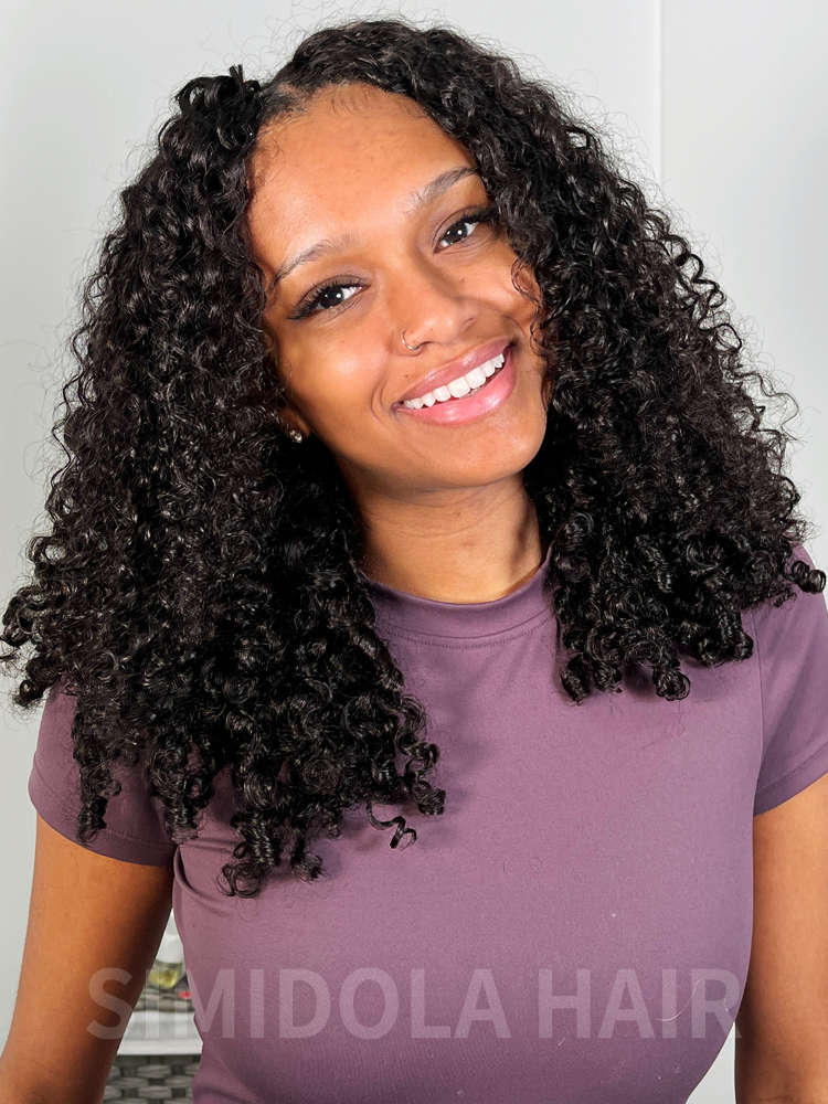 @_sheenqueen Same 20inch V Part Kinky Curly Beginner Friendly Human Hair Wig