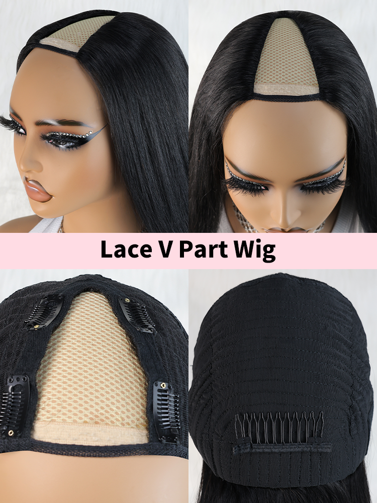 Simidola V Part Kinky Curly Beginner Friendly Human Hair Wig