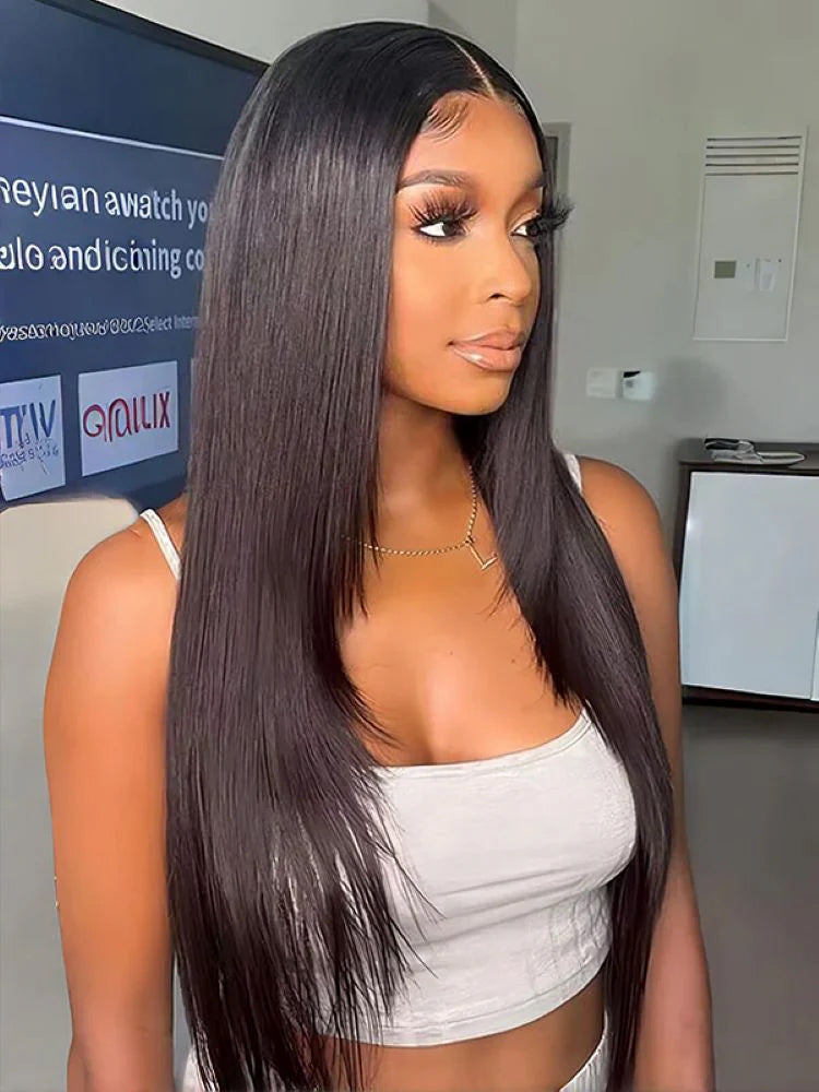 Face-Framing Layered Cut Straight Hair Pre-Plucked Wear Go Wig 4x6 HD Lace Glueless Wig