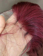 Simidola 4x4/13x4 Transparent Lace 99J Straight Burgundy Front Wig