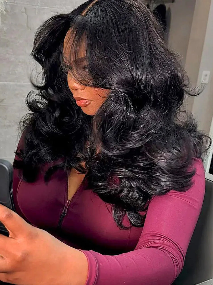 Face-Framing Layered Cut Body Wave Pre-Bleached Wear Go Wig 9x6 Lace Tiny Knots Glueless Wig