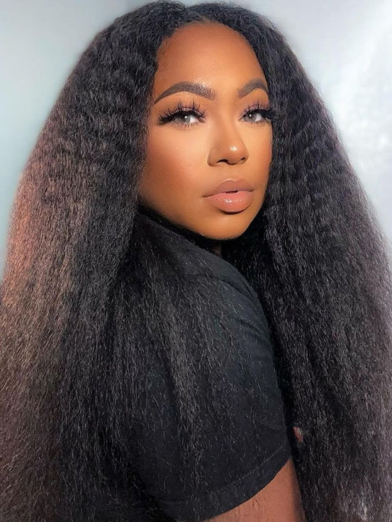 Simidola Beginner Friendly V Part Kinky Straight Human Hair Wig