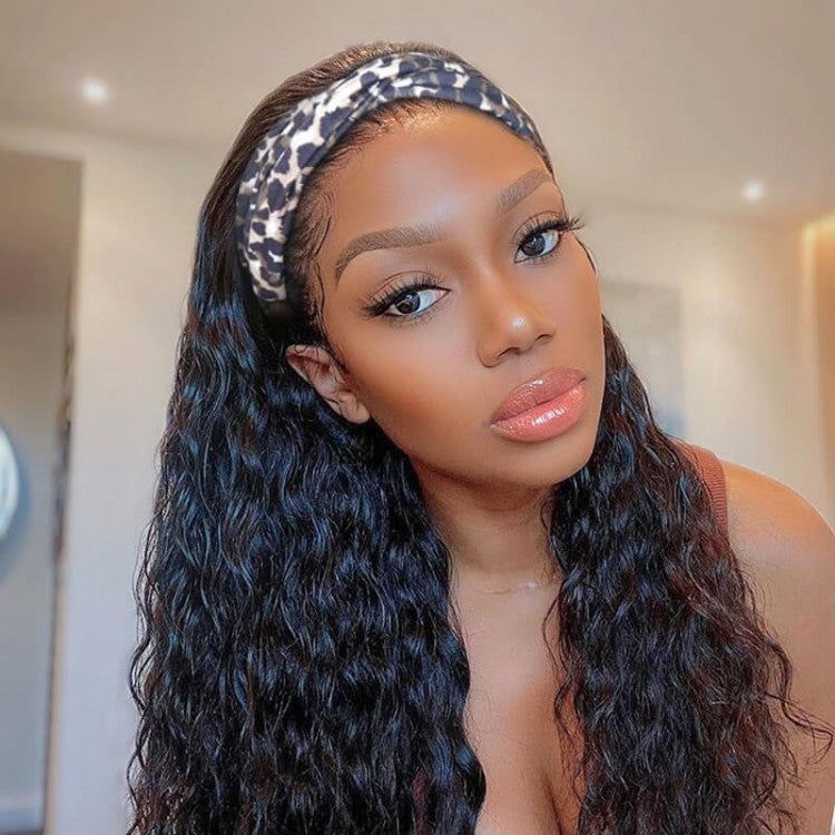 Simidola Glueless Water Wave Headband Human Hair Wig