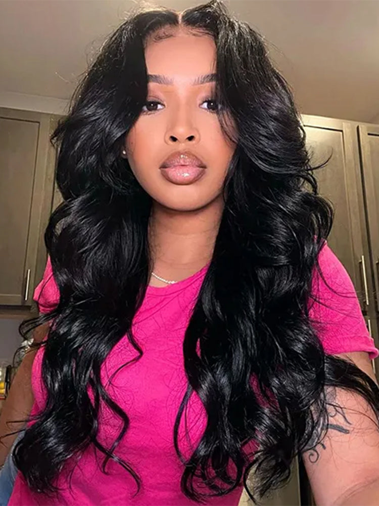 Simidola Body Wave Layered Cut 9x6 T Part Lace Wear Go Wig Natural Black Deep Part Lace Glueless Wig