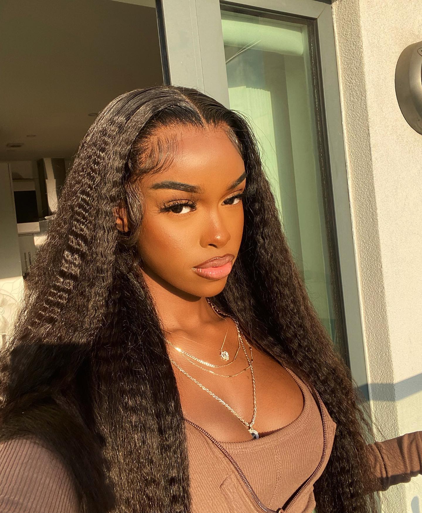 Simidola Pre Bleached Knots 13x6 HD Lace 250% Density Kinky Straight Wig