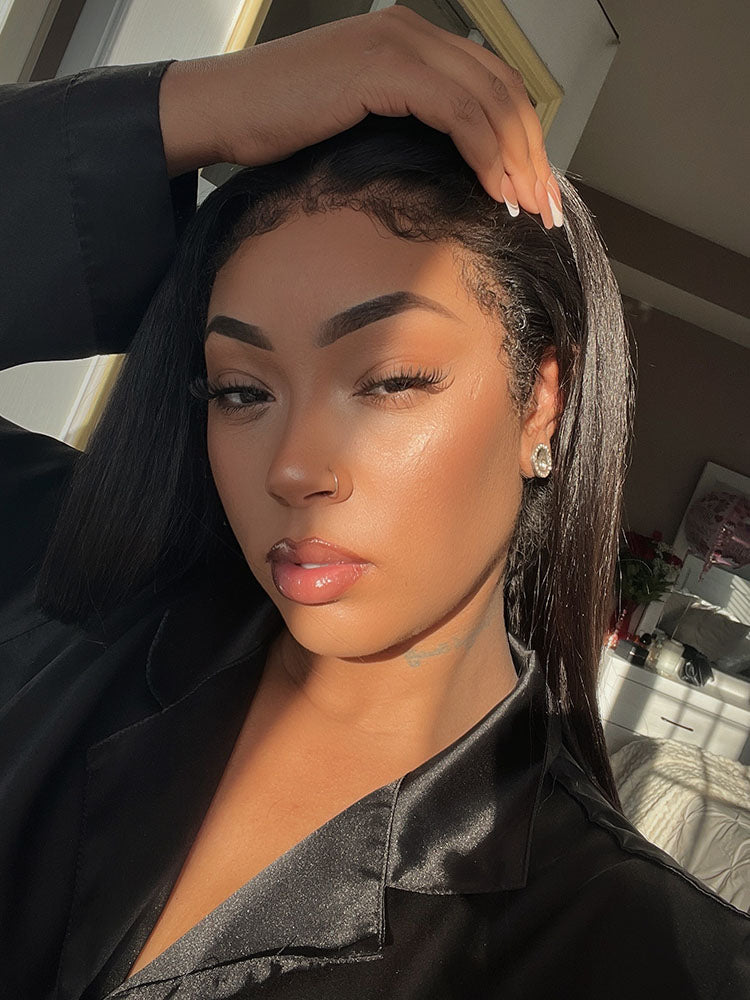 @iamjaymonique Same Type 4C Kinky Edges Human Hair Wigs Kinky Straight 13x4 Lace Frontal Wig With Realistic Hairline