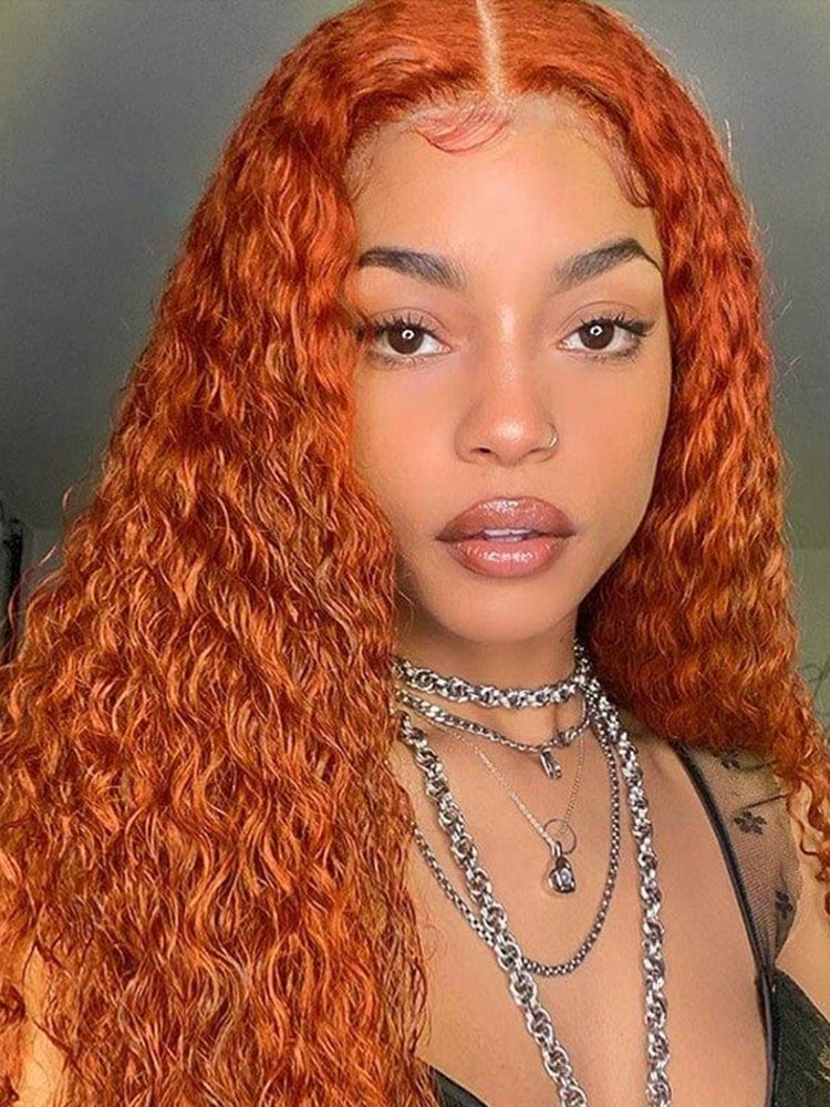 Simidola Ginger Color Kinky Curly Lace Front Wig