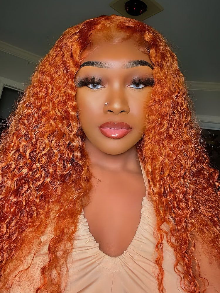 Simidola Ginger Color Kinky Curly Lace Front Wig