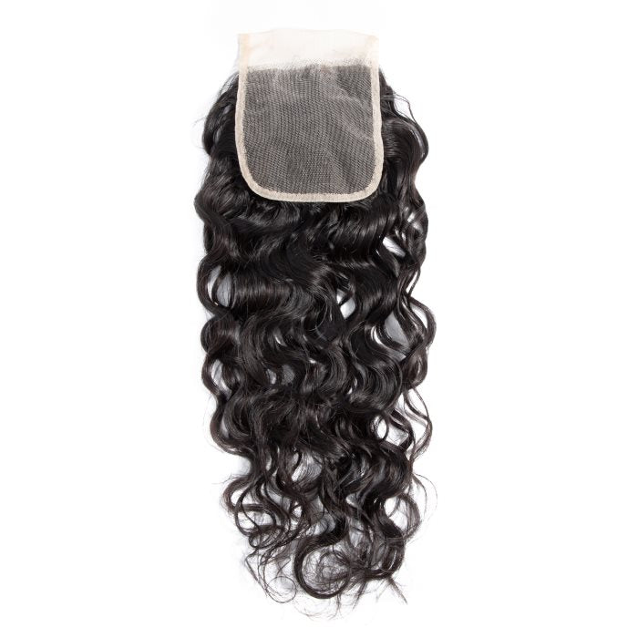 Simidola 3Pcs Natural Wave Bundles with 4x4 Closure 10A Grade 100% Human Virgin Hair