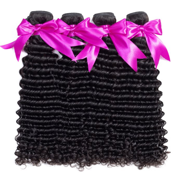 Simidola 4Pcs 10A Deep Wave Best Virgin Human Hair Bundles