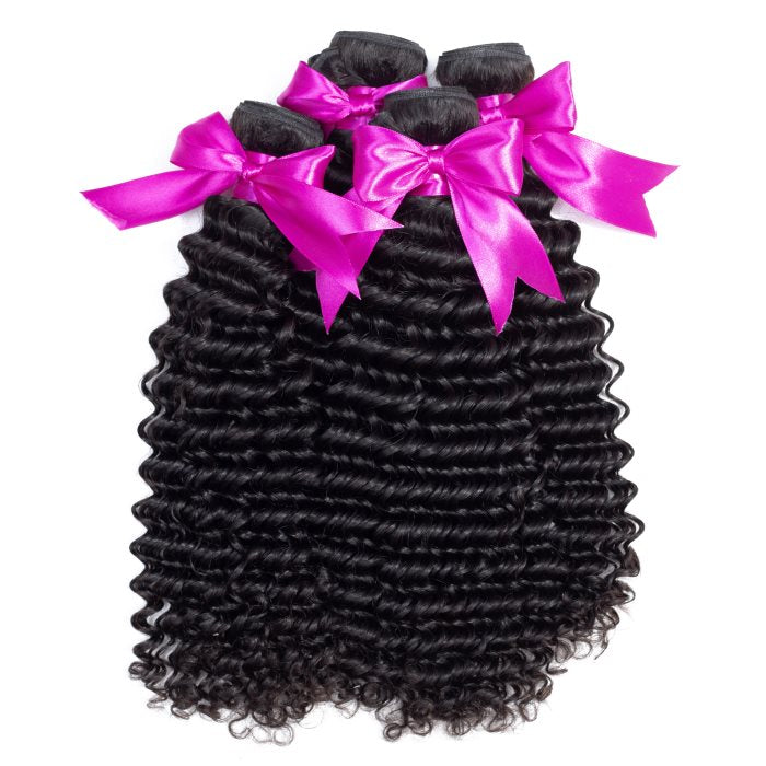 Simidola 4Pcs 10A Deep Wave Best Virgin Human Hair Bundles