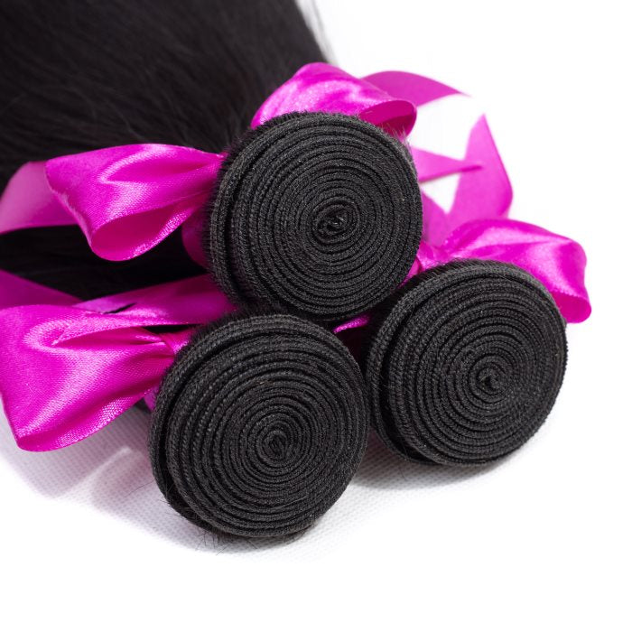 Simidola 3Pcs Straight Bundles with 13x4 Frontal 10A Grade 100% Human Virgin Hair