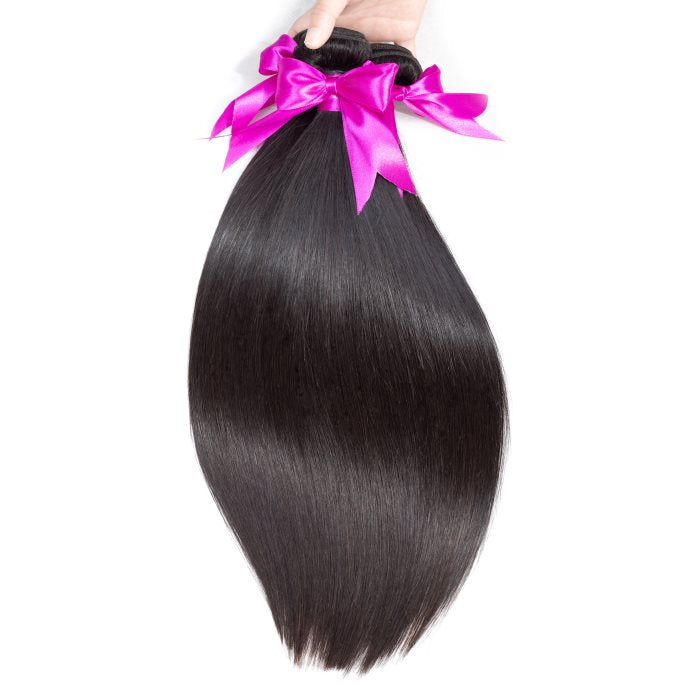 Simidola 3Pcs Straight Bundles with 4x4 Closure 10A Grade 100% Human Virgin Hair
