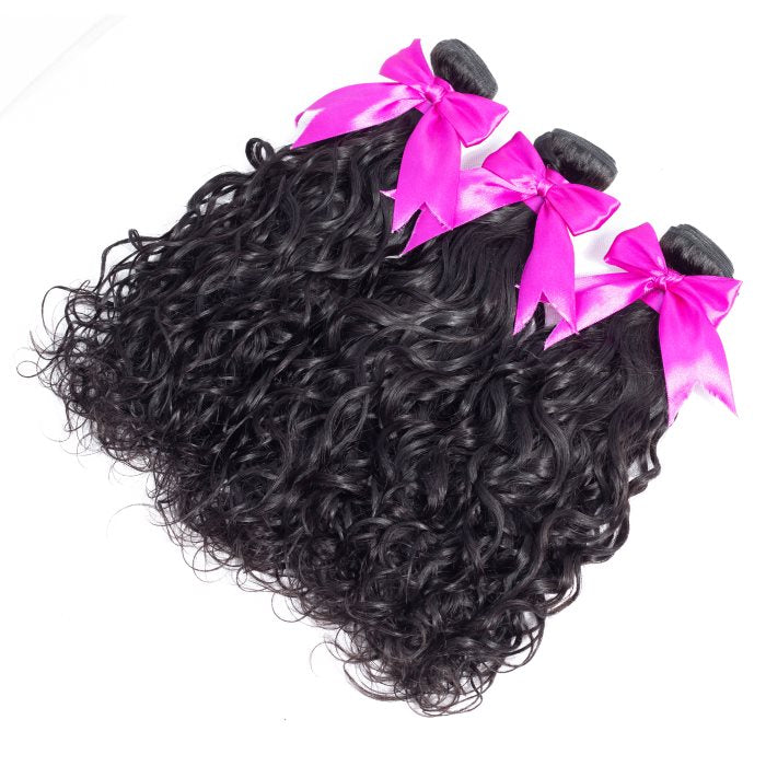 Simidola 3Pcs Natural Wave Bundles with 13x4 Frontal 10A Grade 100% Human Virgin Hair