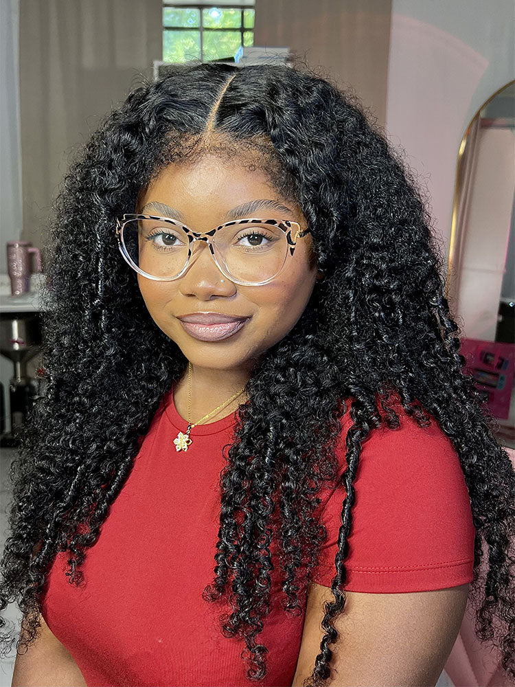 @Jontavia Same 26inch Type 4C Kinky Edges Human Hair Wigs Kinky Curly 13x4 Lace Frontal Wig With Realistic Hairline