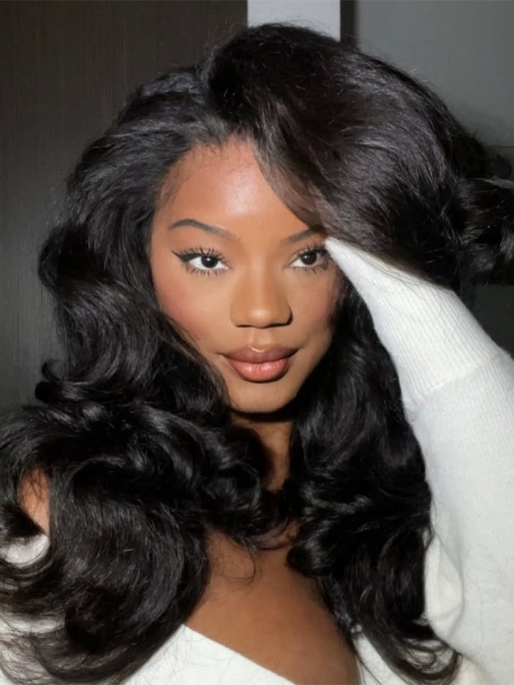 Simidola Glueless Kinky Straight 3 In 1 Half Wig Drawstring Band Wear Go Wig Invisible Hairline