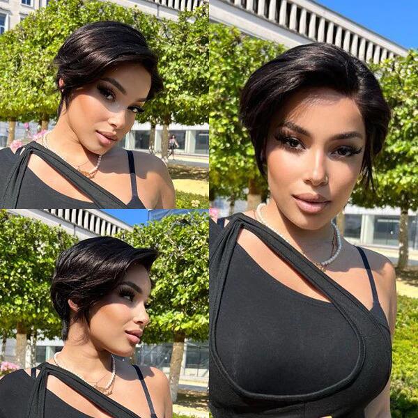 Simidola Affordable 5x5 HD Lace Closure Short Pixie Cut Wig