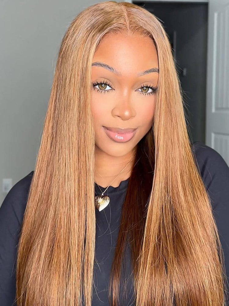 Pre-Plucked | Simidola Highlight Brown Wear Go 4x6 Lace Straight Hair Wig