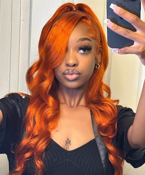@iam0na Same 22 Inch Ginger Body Wave Lace Front Wig