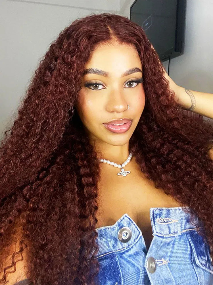 Pre-Plucked | Simidola Reddish Brown Wear Go 4x6 Lace Kinky Curly Wig