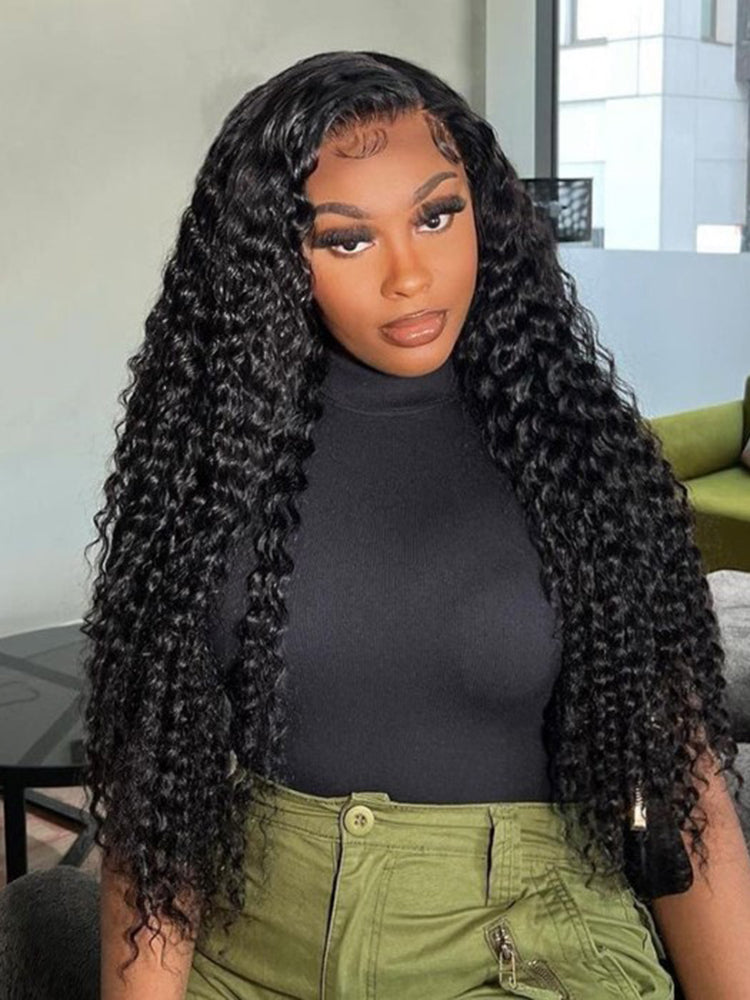 Simidola Pre-bleached 7x5 Pre-cut Pre-plucked Deep Wave Hair Wear Go Glueless Wig With Drawstring