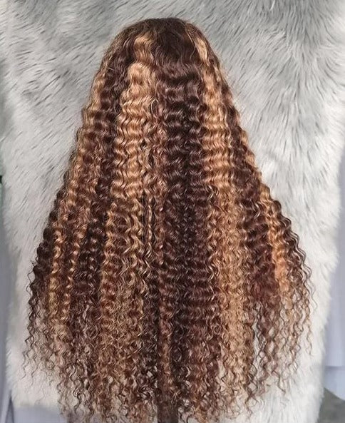 @lovelydream26 Same 26 inches Highlight Brown Deep Curly Wig