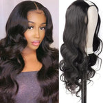 Simidola U Part Body Wave Natural Black Color Human Hair Wig