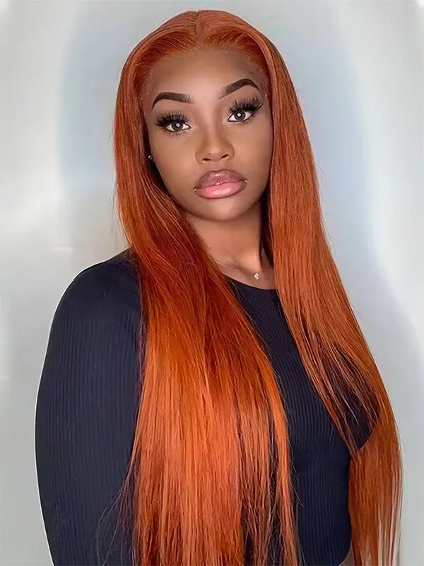 Simidola 4x4/13x4 Lace Front Ginger Color Straight Hair Wig